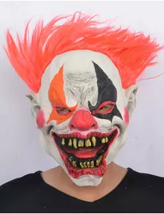 Latexová maska pekelného klauna pro dospělé Halloween