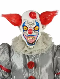 Latexová maska klauna červená/bílá/modrá pro dospělé