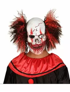 Krvavě červená klaunská latexová maska pro dospělé Halloween