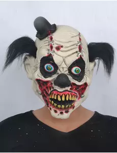 Krvavá latexová maska klauna pro dospělé Halloween