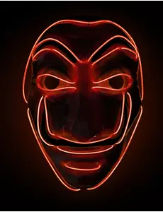 Červená LED maska zloděje pro dospělé