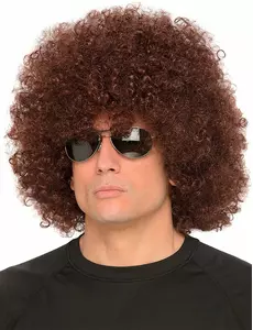 Hnědá afro paruka pro dospělé