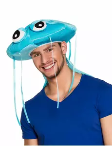 Plyšový modrý klobouk medúza pro dospělé