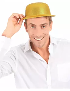 Zlatý plastový buřinka s třpytkami pro dospělé
