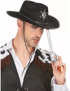 Černý šerifský klobouk pro dospělé