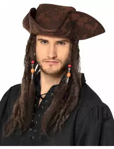 Hnědý pirátský trojrohý klobouk pro dospělé