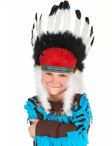 Dětská čelenka indiánský náčelník s peřím