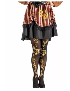 Dámské černé steampunkové punčocháče