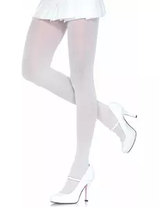 Dámské plus size bílé neprůhledné punčochy