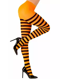 Oranžovo-černé pruhované punčochy pro dospělé