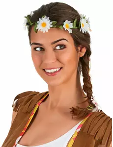 Bílá květinová korunka se sedmikráskami pro dospělé