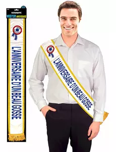 Modrá šerpa „Narozeniny fešáka“