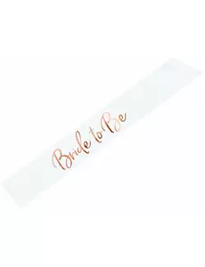 Saténová šerpa pro rozlučky se svobodou, bílá a rose gold, 75 cm