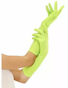 Dlouhé fluorescenčně zelené rukavice pro dospělé