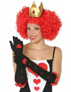 Dlouhé černé rukavice Královna srdcí pro ženy