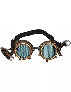 Steampunkové brýle s čelovým světlem pro dospělé