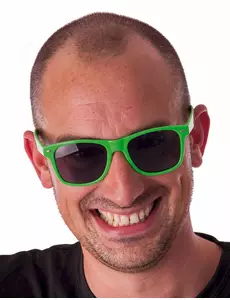 Zelené fluorescenčně modré brýle pro dospělé