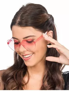 Srdíčkové brýle s růžovými kouřovými skly pro dospělé
