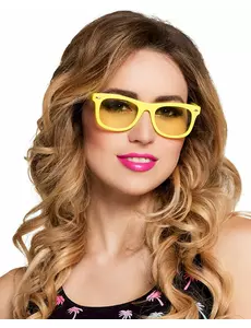 Fluorescenčně žluté brýle 80. let pro dospělé