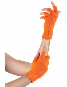 Krátké fluorescenčně oranžové rukavičky pro dospělé