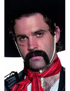 Černý mexický western knír pro dospělé