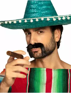 Černý mexický knír pro dospělé