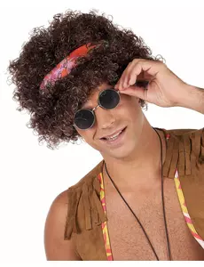 Hnědá afro hippie paruka – 130 g