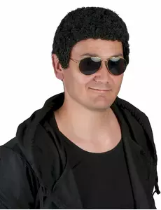 Černá kudrnatá paruka pro muže