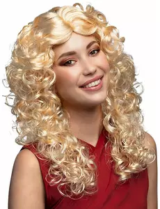 Blond kudrnatá paruka popové hvězdy pro ženy