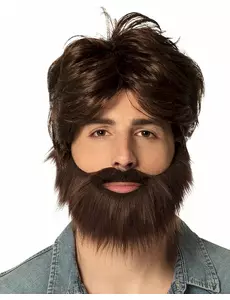 Paruka Dude s vousy a knírem pro dospělé