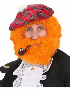 Oranžová skotská paruka pro muže