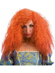 Oranžová kudrnatá paruka pro ženy