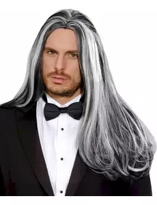 Dlouhá dvoubarevná upírská paruka pro dospělé Halloween