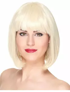 Luxusní krátká bob blond paruka s ofinou pro ženy