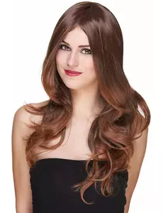 Luxusní dlouhá hnědá paruka pro ženy