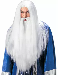 Paruka kouzelníka s vousem pro dospělé