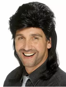 Paruka mullet v černé barvě pro muže