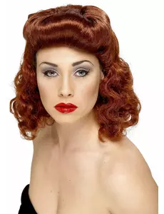 Hnědá pin-up paruka pro ženy