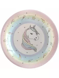 10 papírových talířů jednorožec 22,5 cm