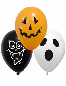 10 strašidelných halloweenských latexových balónků 28 cm