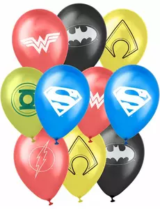 10 latexových balónků Justice League 25 x 32 cm