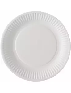 100 malých bílých kartonových talířů 18 cm