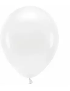 100 bílých pastelových latexových balónků 26 cm