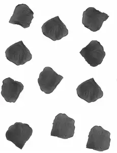 100 černých textilních okvětních lístků růží 5 cm