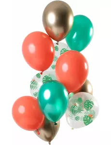 12 metalických tropických latexových balónků 33 cm