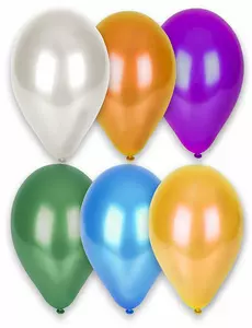 12 vícebarevných metalických balónků 28 cm