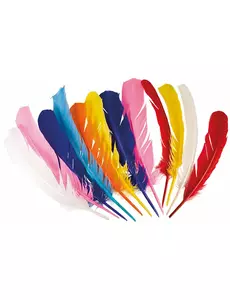 12 vícebarevných indiánských per 30 cm