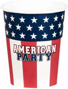 10 kartonových kelímků American Party 21 cl