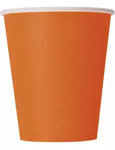 14 oranžových kartonových kelímků 266 ml