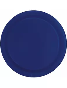 16 tmavě modrých papírových talířů 23 cm